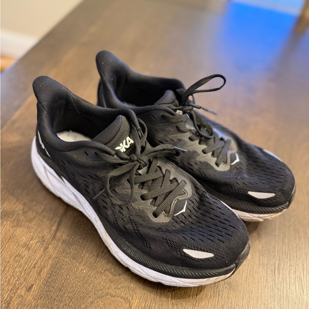 Hoka Black and White Running Shoes